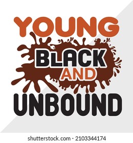Young Black And Unbound Printable Vector Illustration