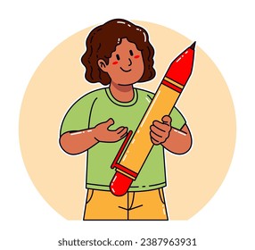 Young Black woman carrying a pen