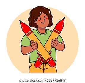 Young Black woman carrying a pen