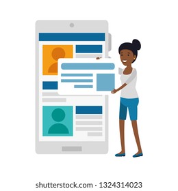 young black woman with cellphone