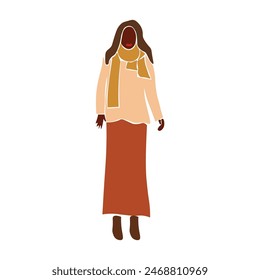 Young black woman in elegant line art style vector