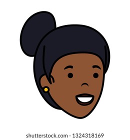 young black woman head character