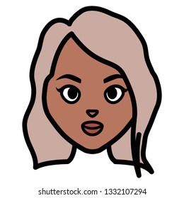 young black woman head character