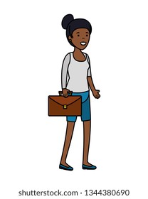 young black woman with portfolio character