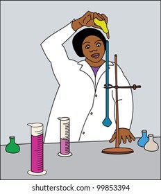 Young black woman scientist in laboratory