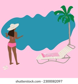 young black woman standing on the beach