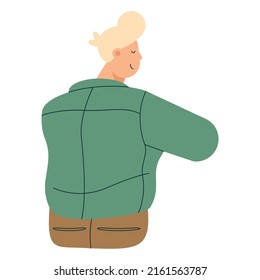personaje de posición de hombre rubio joven
