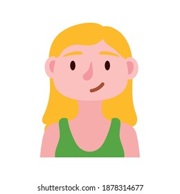 young blond woman avatar character icon vector illustration design