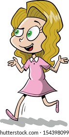 young blonde little girl dressed in pink