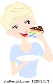 チョコレート 食べる 女 のイラスト素材 画像 ベクター画像 Shutterstock