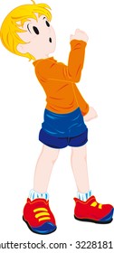 young blondie boy standing