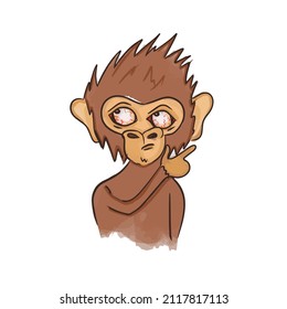 young bored ape illustration vector hand drawn art