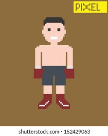 young boxer pixel art character