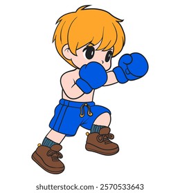 Young Boxer Training with Passion