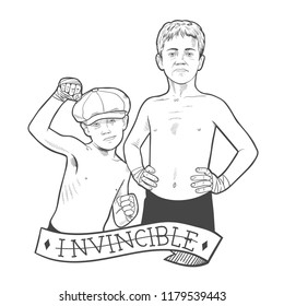 The young boxers. Invincible.