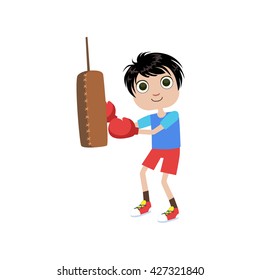 Vector De Diseño Sencillo Y Colorido De Boxer Joven