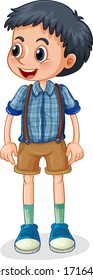 Young boy cartoon character illustration