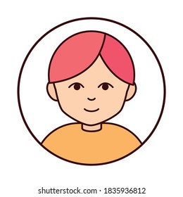 Young Boy Cartoon Character Round Line Stock Vector (Royalty Free ...