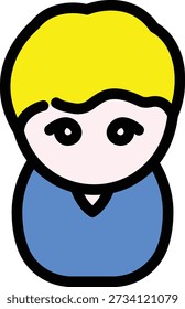 Young boy character with bright yellow hair