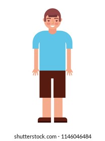 young boy character in short pants and shirt