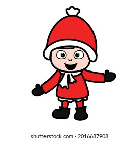 Ilustración del vector de Navidad de Young Boy