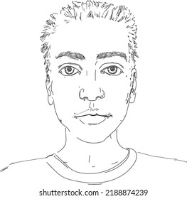 símbolo de avatar de la cabeza del retrato de un joven aislado en fondo blanco