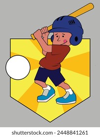 A young boy gets ready to hit a baseball.