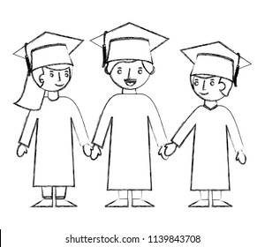 young boy and gilrs school graduation