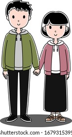 young boy and girl (lover, couple)