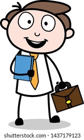 Young Boy Going for Interview - Office Businessman Employee Cartoon Vector Illustration