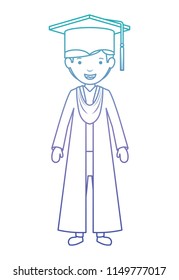 young boy graduate character