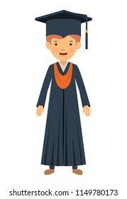 young boy graduate character