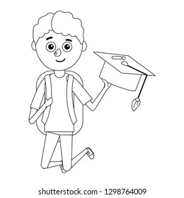 young boy graduation jump