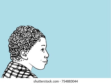 young boy hand drawn cute hand drawn sketch illustration with black and white outlines 