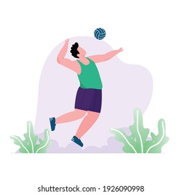 
Young boy Handball player illustration design. Handball player vector. Handball player throwing ball and scoring goal