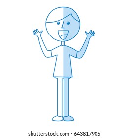 young boy with hands up avatar character