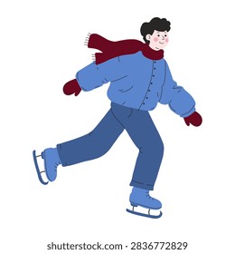 Young boy ice skating