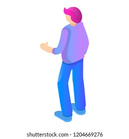 Young boy icon. Isometric of young boy vector icon for web design isolated on white background
