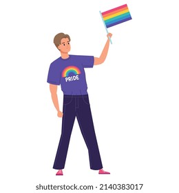 joven con bandera lgtbi