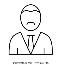 Young boy Line Vector Icon easily modified