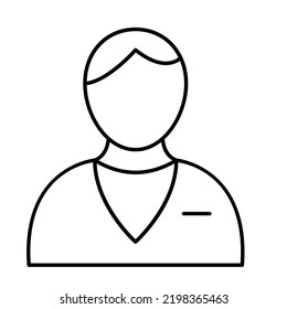 Young Boy Line Vector Icon easily modified

