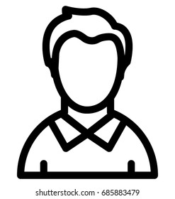 
Young Boy Line Vector Icon 
