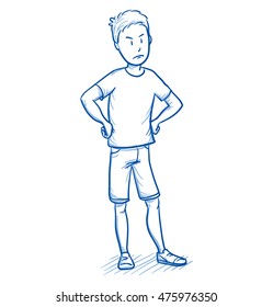 Sad Boy Sketch Images Stock Photos Vectors Shutterstock Find & download free graphic resources for children drawing. https www shutterstock com image vector young boy looking angry his hands 475976350