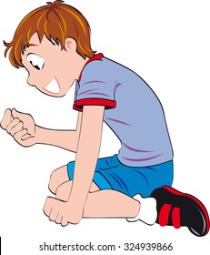 young boy lying down