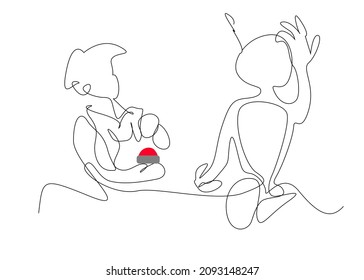 young boy making a robot controls and animates the robot