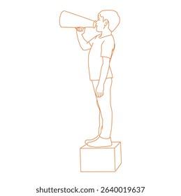 Young Boy with Megaphone Young Boy with Megaphone