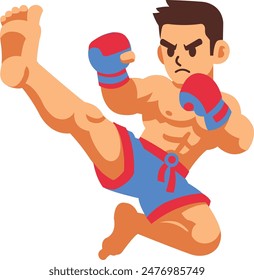 Young Boy Muay Thai Kick Boxer