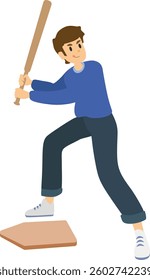 Young Boy Playing Playing Baseball