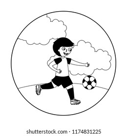 young boy playing soccer