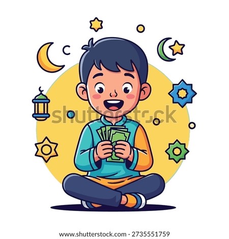 Young boy practicing spirituality and reading holy book with faith and devotion